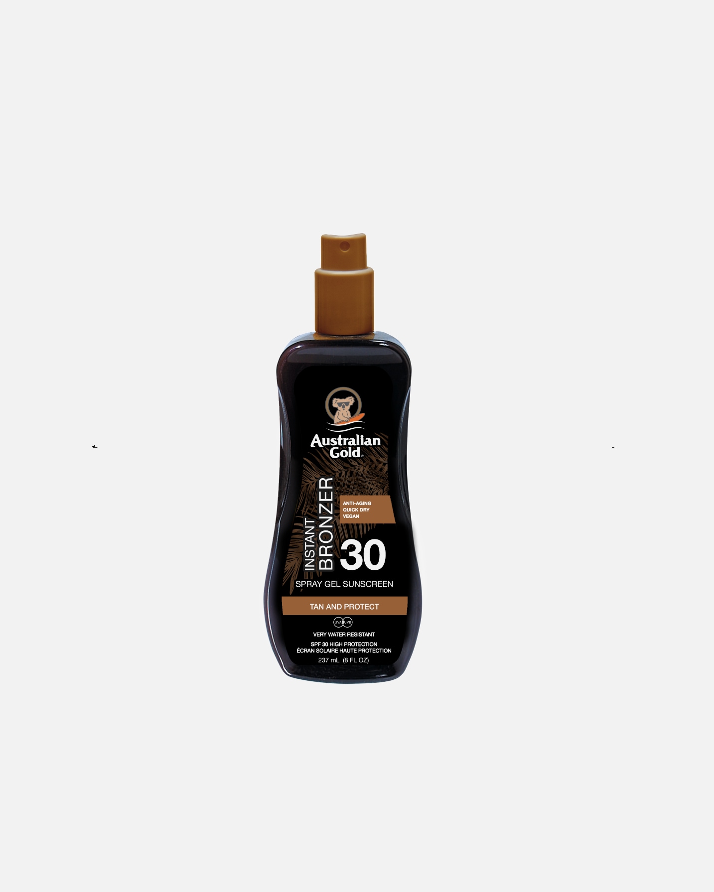 Purškiama priemonė nuo saulės UnisexAustralian GoldSPF 30 Spray Gel with Bronzer237 ml