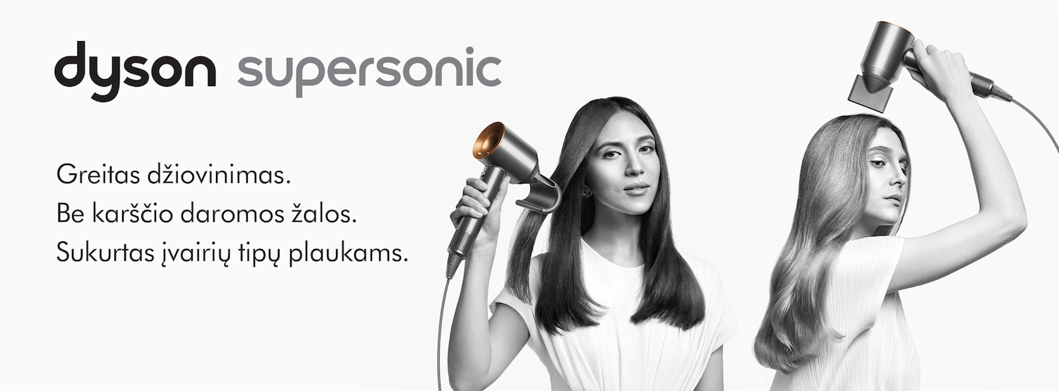 Dyson Supersonic plaukų džiovintuvas greitai džiovina, nekenkia karščiu ir tinka įvairių tipų plaukams.