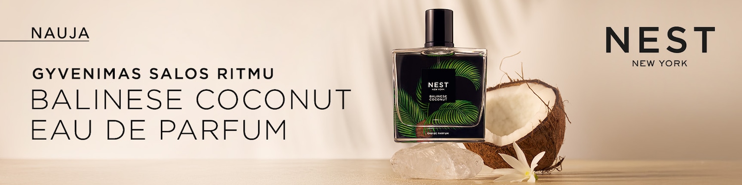 Naujas aromatas! „Nest New York Balinese Coconut Eau de Parfum“ – tai gyvenimas salos ritmu, užburiantis kokosų natomis.