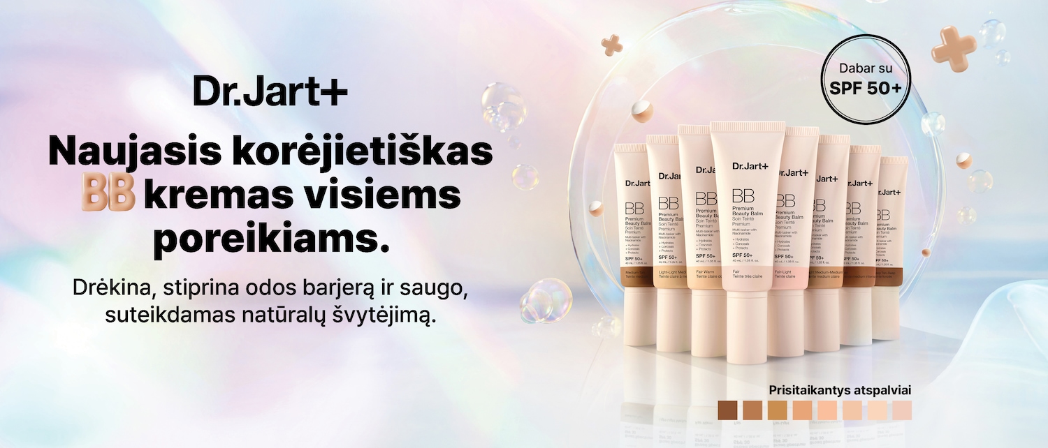 Atraskite Dr.Jart+ naująjį korėjietišką BB kremą su SPF 50+, kuris drėkina, stiprina odos barjerą ir suteikia natūralų švytėjimą.