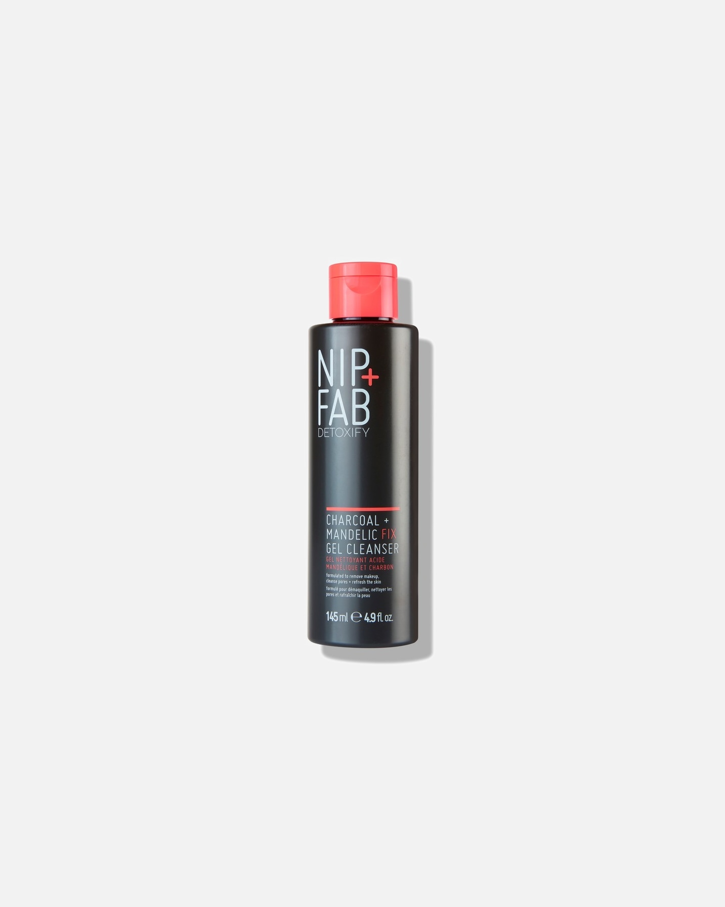 Valomųjų veido priemonių rinkinys UnisexNip + FabCharcoal + Mandelic Fix Gel Cleanser145 ml