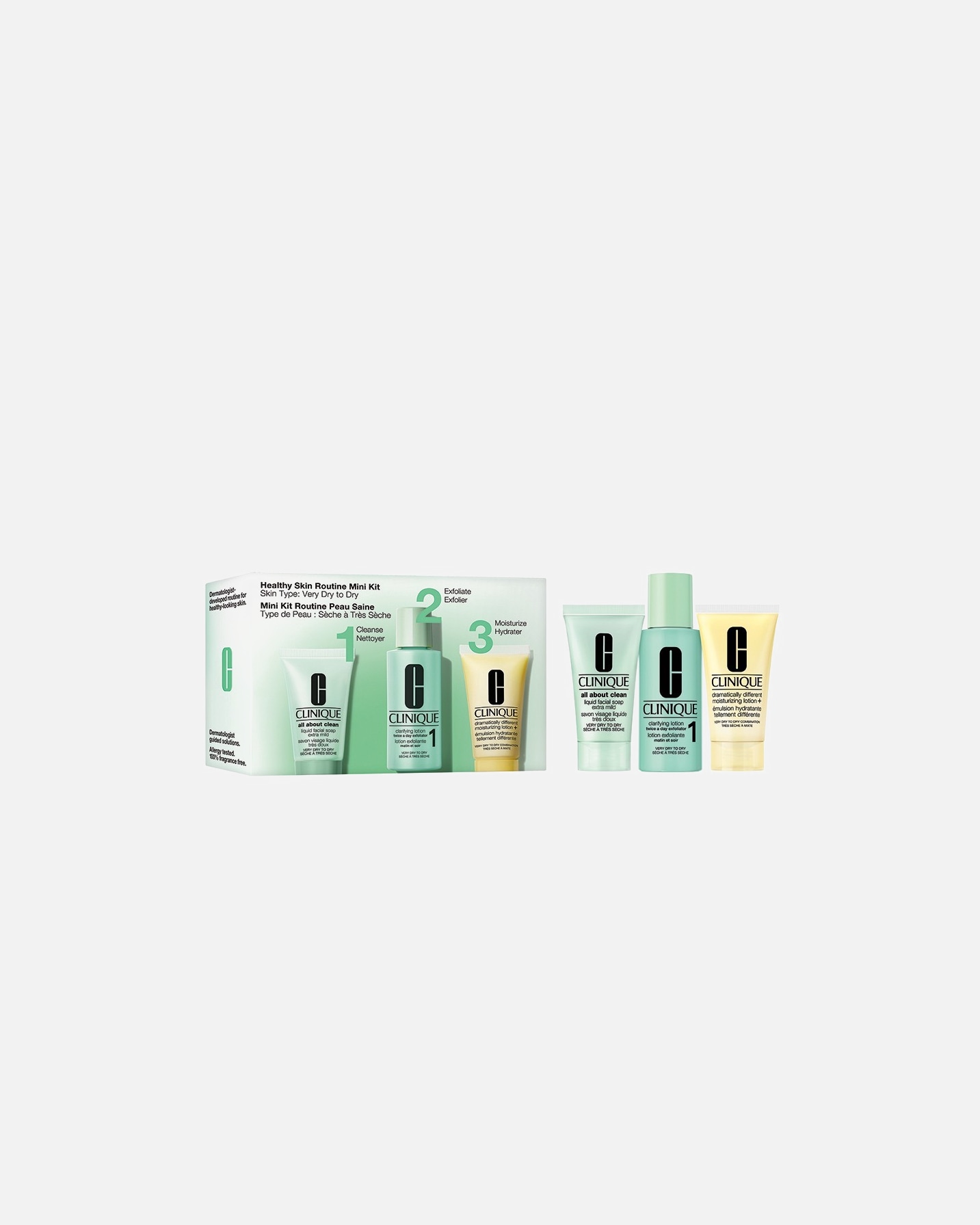 Veido priežiūros rinkinys UnisexCliniqueHealthy Skin Routine Mini Kit 1 - Drier Skin1 vnt.