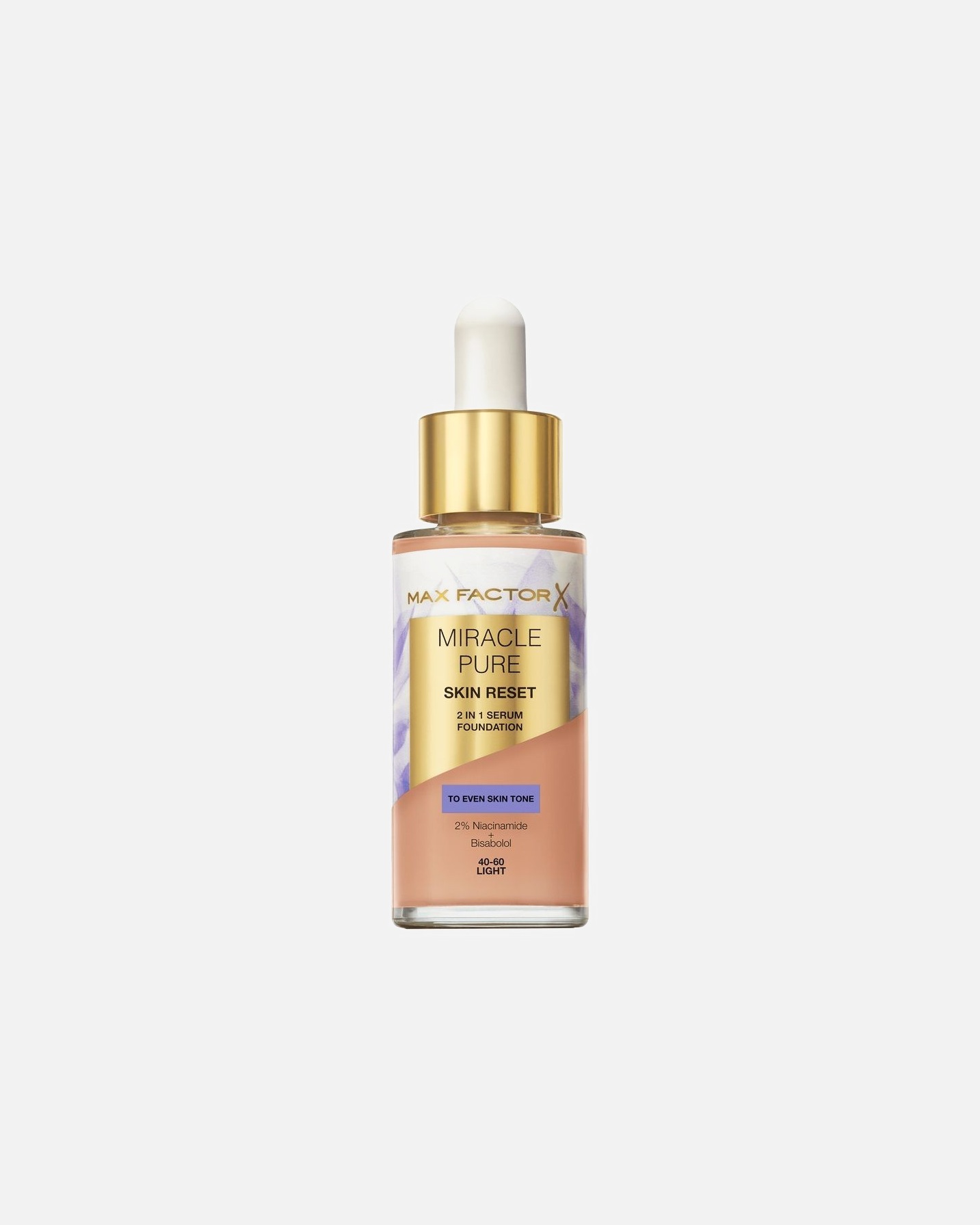 Makiažo pagrindas UnisexMax FactorMiracle Pure Skin Reset 2in1 Serum FoundationNr. 40-60 Light