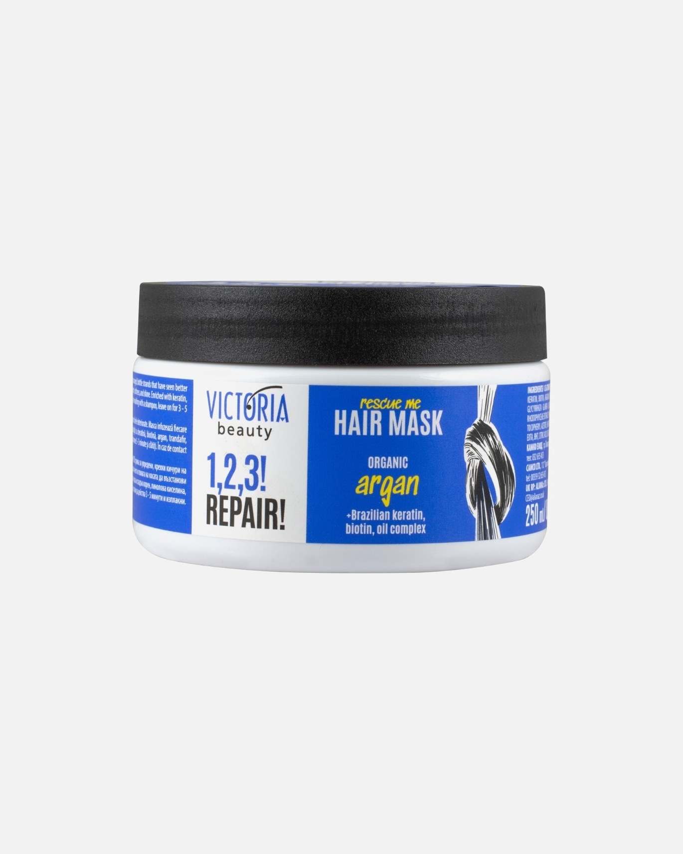 Plaukų kaukė UnisexVICTORIA BEAUTYDefault Brand Line1,2,3! Repair! Mask for Damaged Hair250 ml