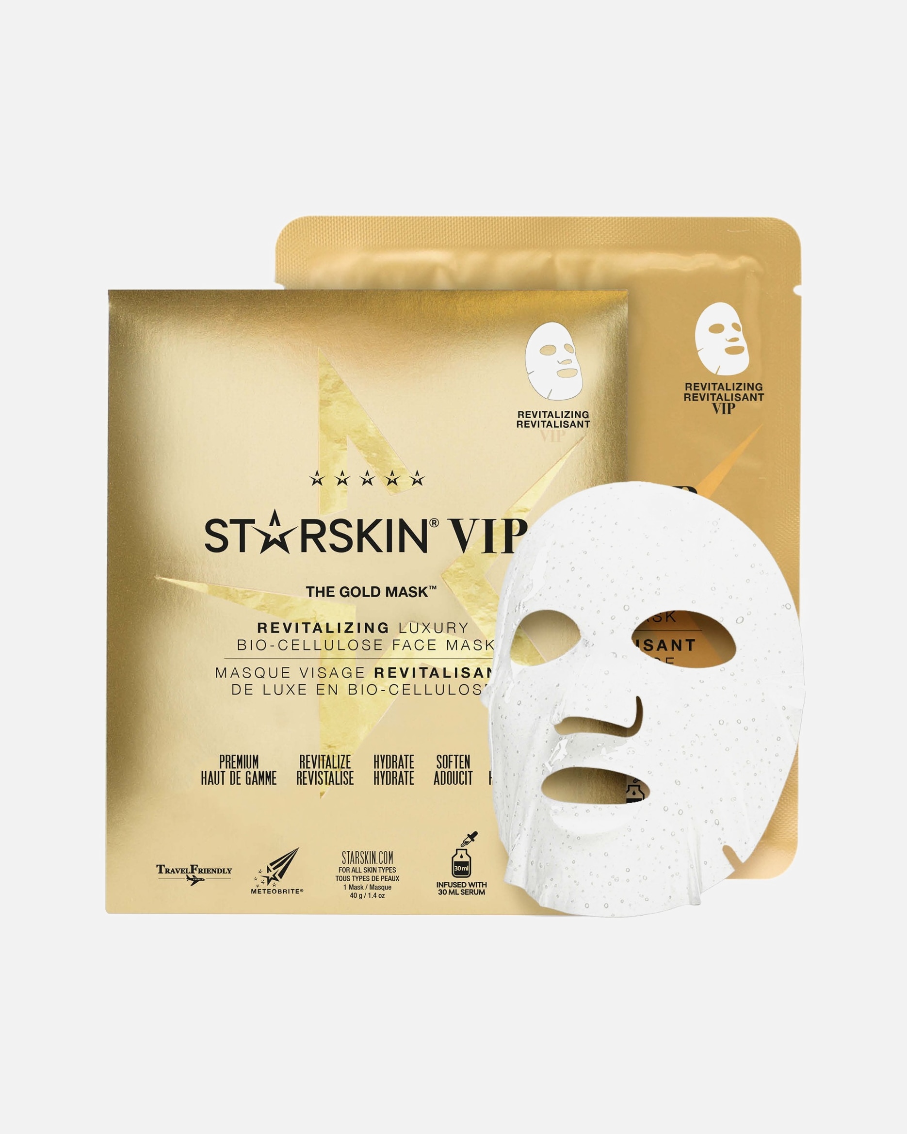 Lakštinė veido kaukė UnisexSTARSKIN ®The Gold Mask™ Revitalizing Luxury Bio-Cellulose Face Mask1 vnt.
