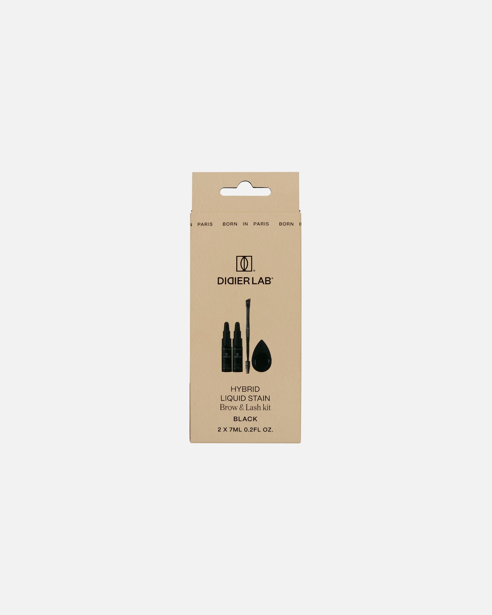 Antakių makiažo rinkinys UnisexDidier LabHybrid Liquid Stain Brow&Lash KitBlack