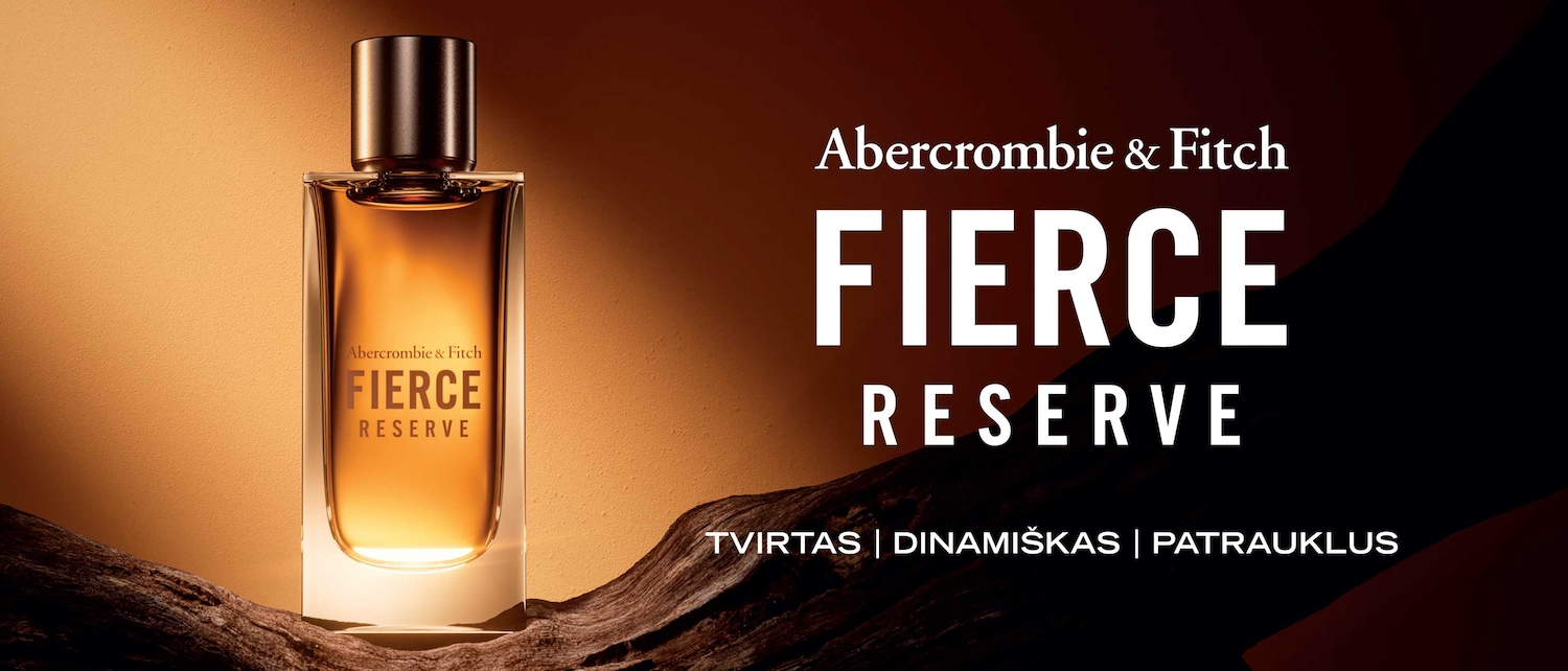 Abercrombie & Fitch pristato Fierce Reserve – tvirtas, dinamiškas ir patrauklus aromatas, įkūnytas elegantiškame flakone.