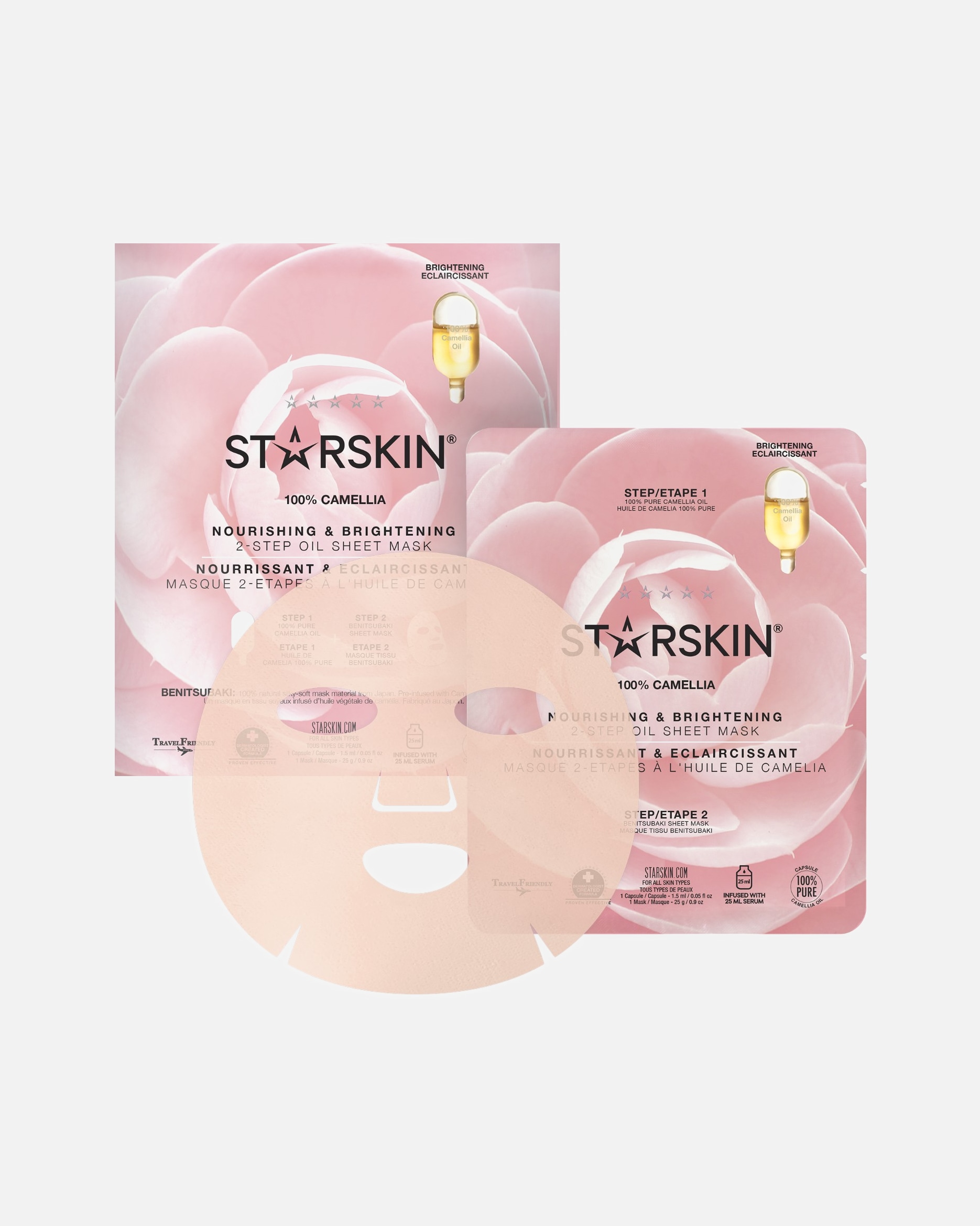 Lakštinė veido kaukė MoterimsSTARSKIN ®100% Camellia Nourishing & Brightening 2-Step Oil Sheet Mask1 vnt.