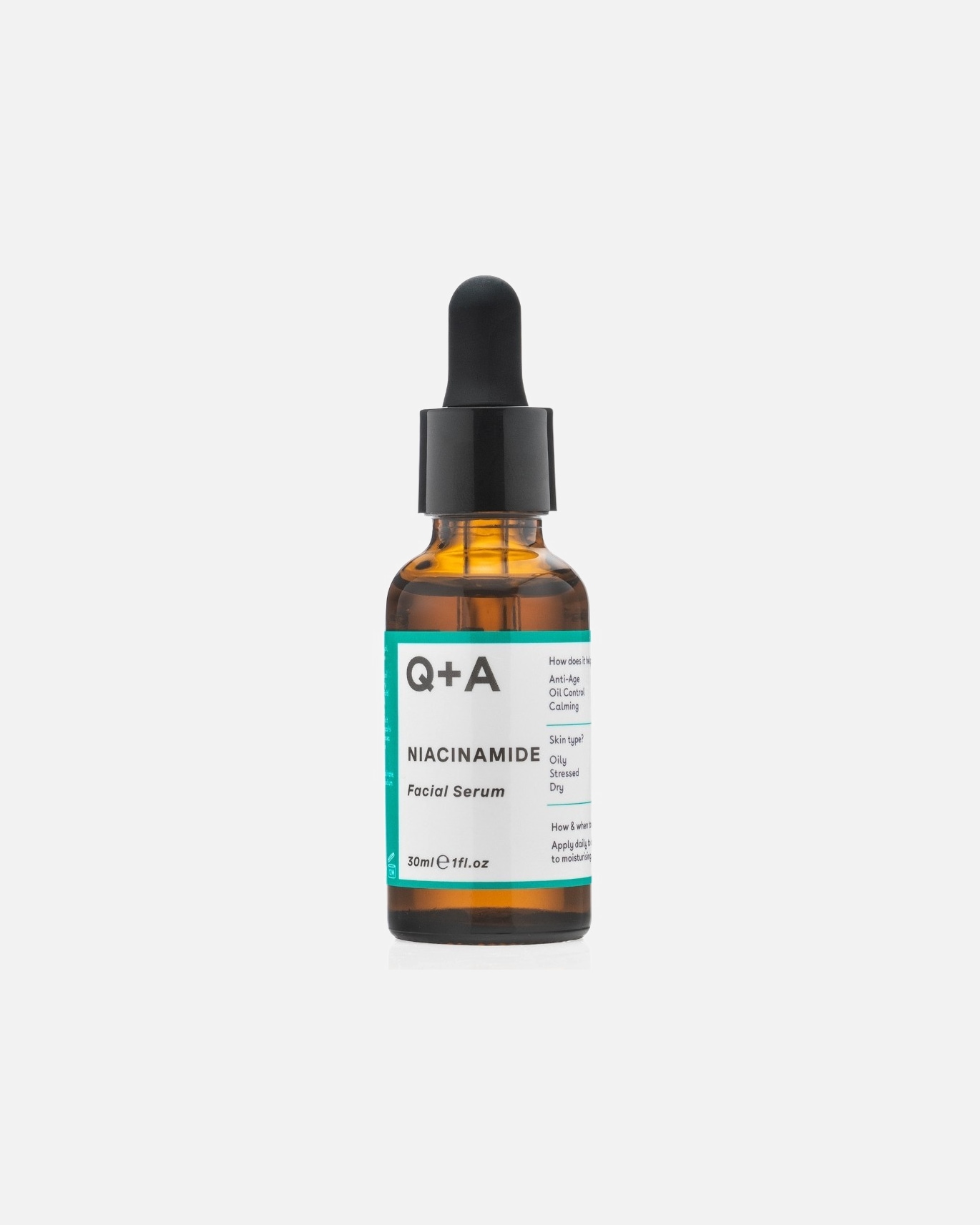 Drėkinamasis veido serumas, Veido serumas/koncentratas UnisexQ+ANiacinamide Facial Serum30 ml
