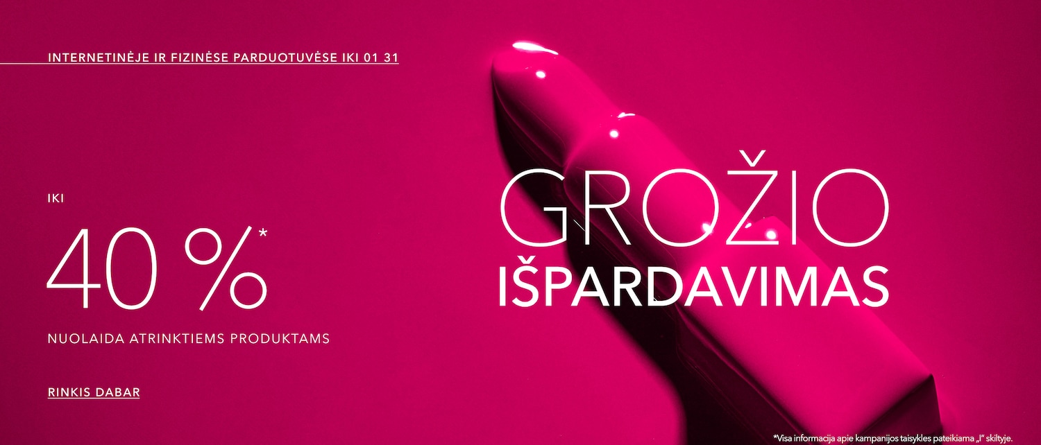 Internetinėje ir fizinėse parduotuvėse nuolaida iki 40%* atrinktiems produktams