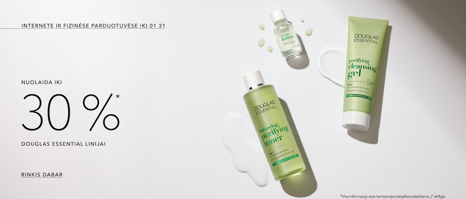 Internete ir fizinese parduotuvese iki 01 31 nuolaida iki 30% Douglas Essential