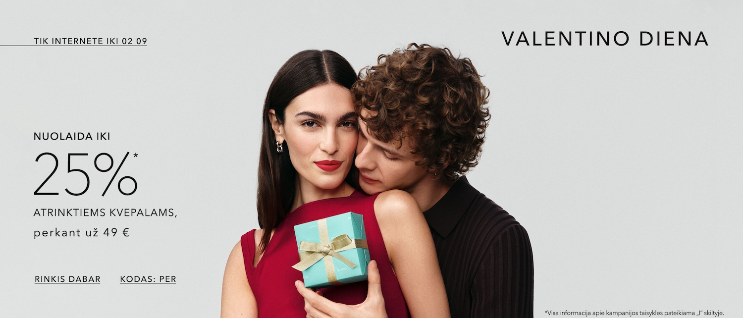 Nuolaida iki 25%* atrinktiems kvepalams, perkant už 49eur . kodas: PER