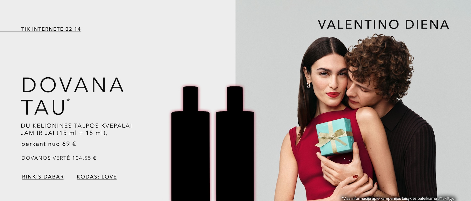 Perkant produktų už 69 € ir daugiau - DOVANA. Kodas - LOVE