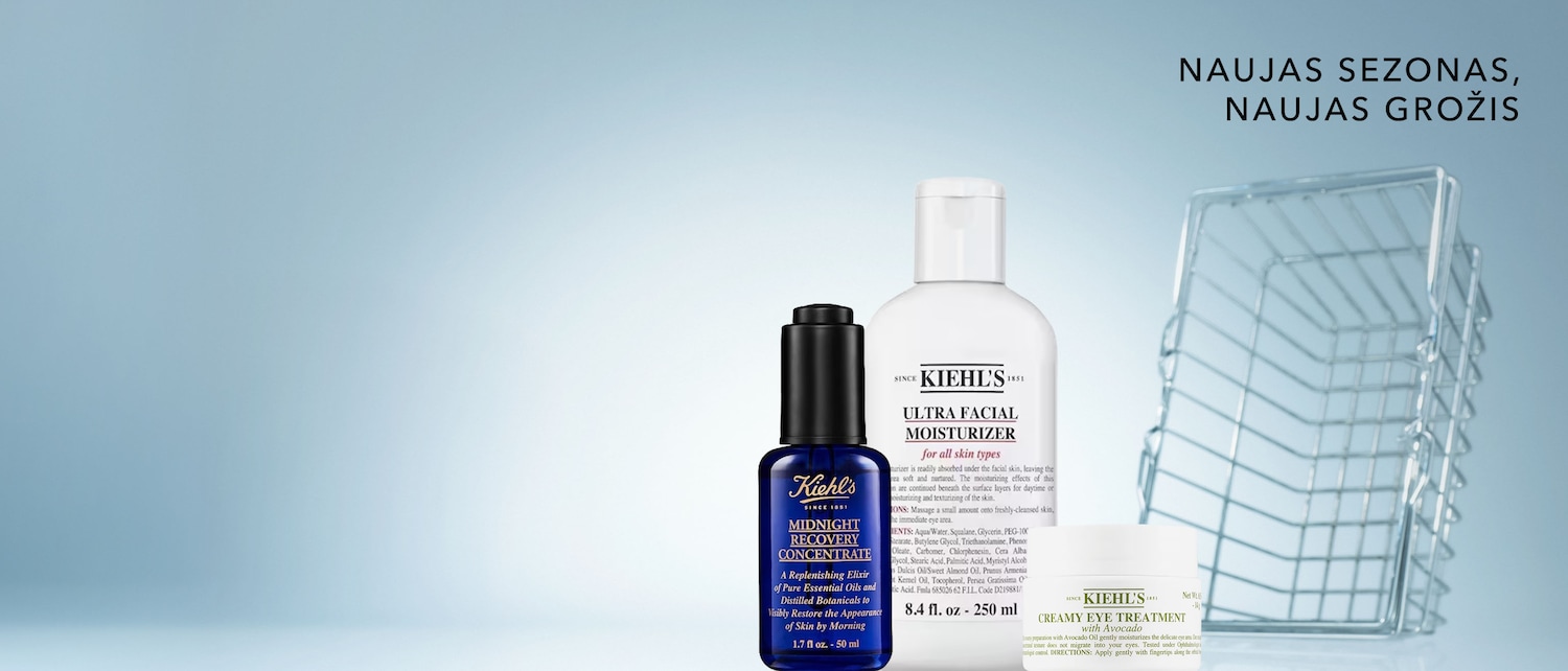 Internetinėje IR fizinėse parduotuvėse iki 09 27 iki -25% Kiehl's produktams, perkant nuo 29 eur kodas: emb