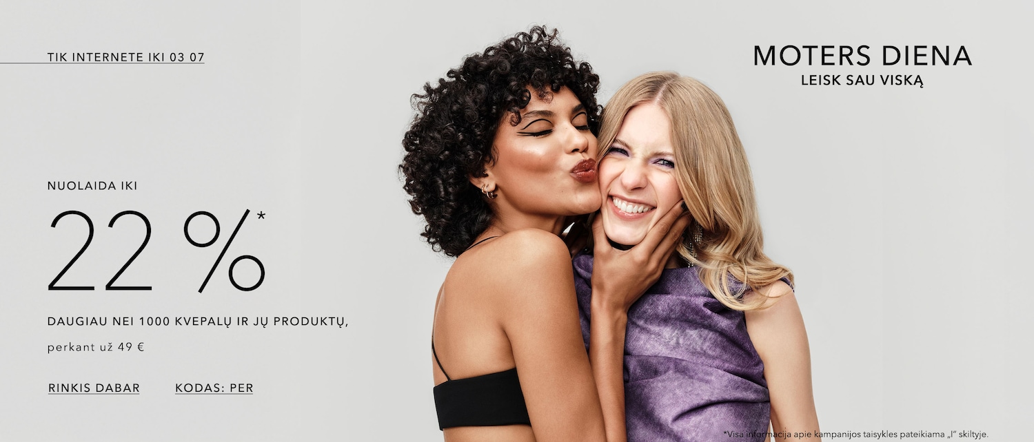 Nuolaida iki 22%* atrinktiems kvepalams, perkant už 49 € KODAS: PER