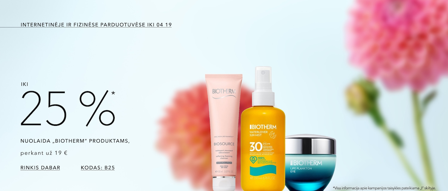 iki 25%* nuolaida atrinktiems bBotherm produktams kodas: b25