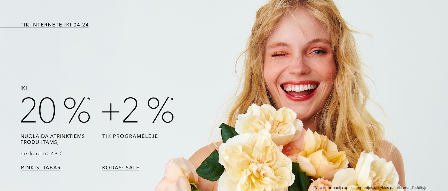 Tik internete iki 20%* atrinktiems produktams. Tik programeleje! Iki 22%* kodas: sale