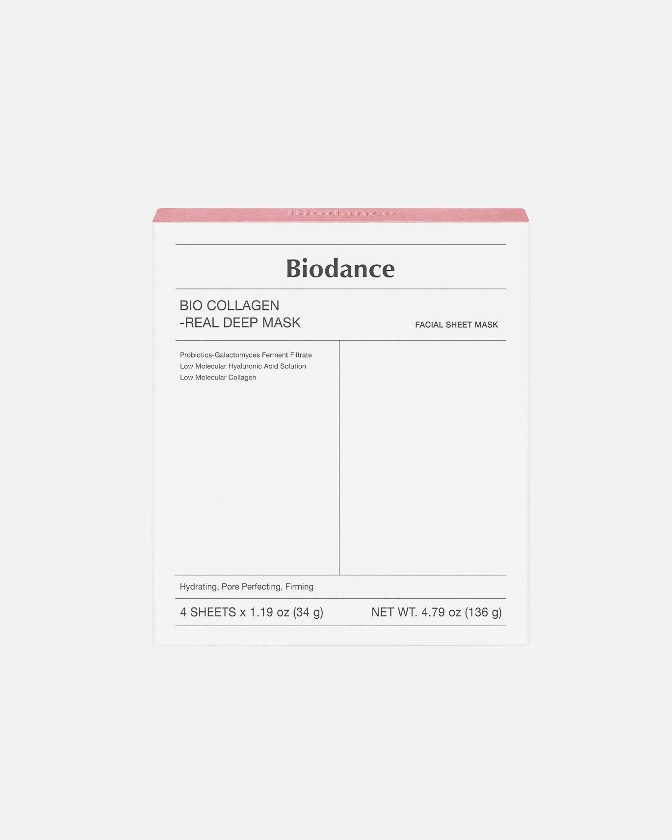 Lakštinė veido kaukė UnisexBiodanceDefault Brand LineBio-Collagen Real Deep Mask4 vnt.