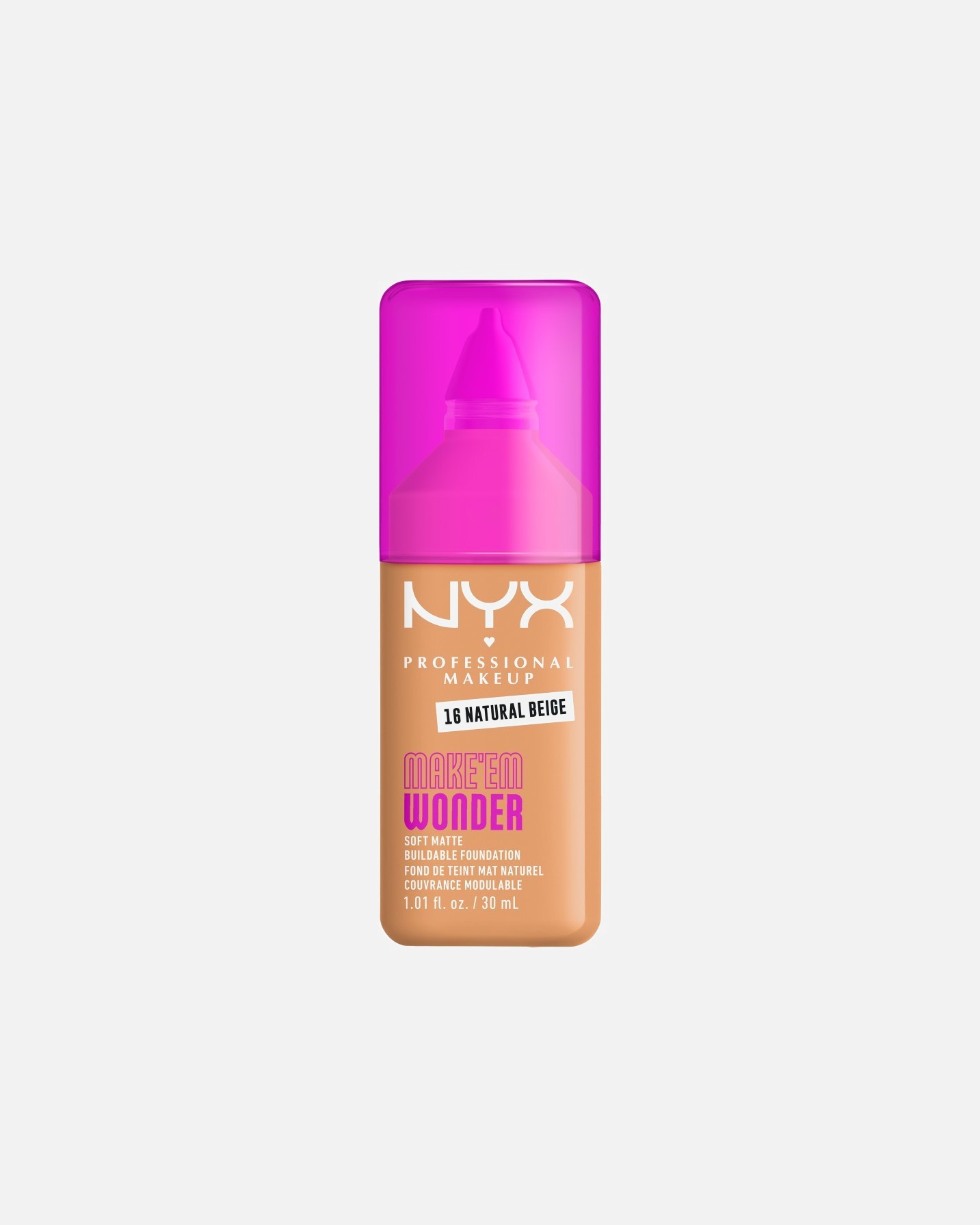 Makiažo pagrindas MoterimsNYX Professional MakeupEM WONDER 24H SOFT MATTE FOUNDATION16 - NATURAL BEIGE