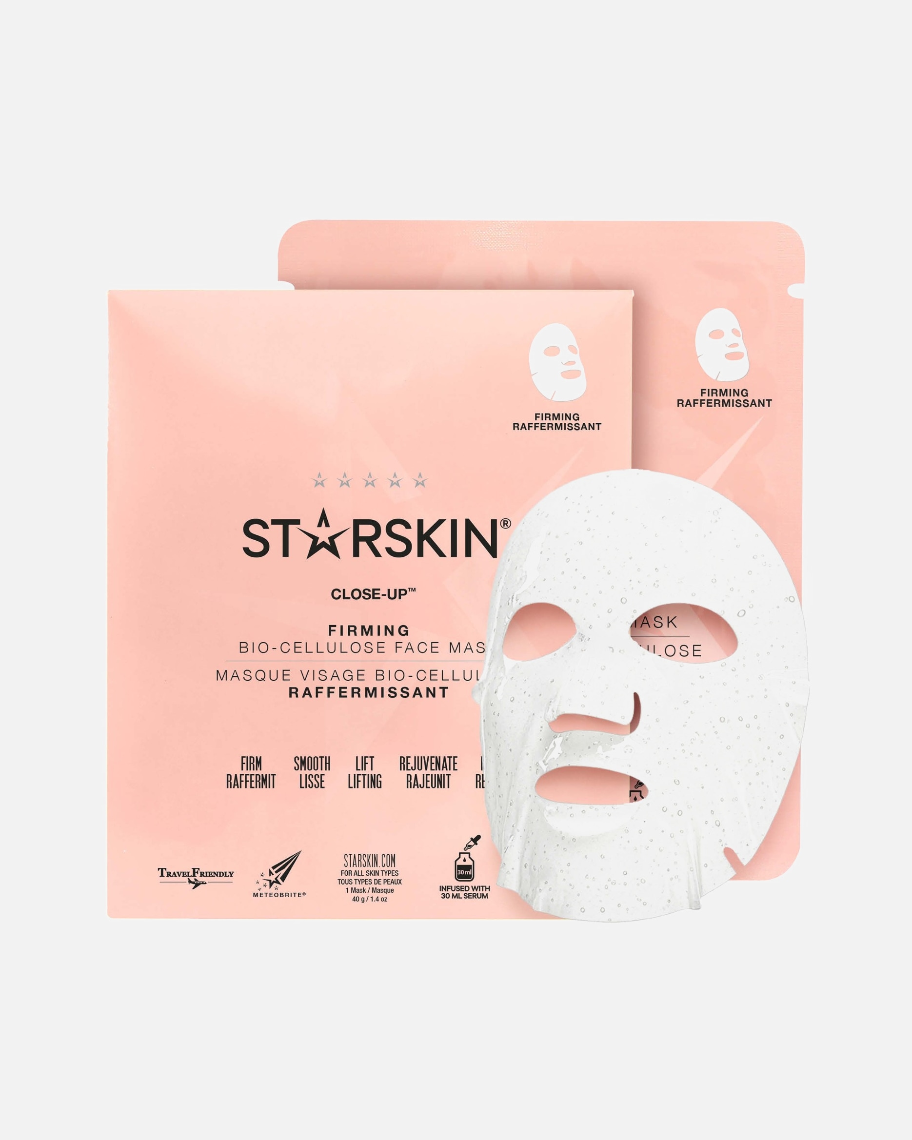 Lakštinė veido kaukė UnisexSTARSKIN ®Close-Up™ Firming Bio-Cellulose Face Mask40 g