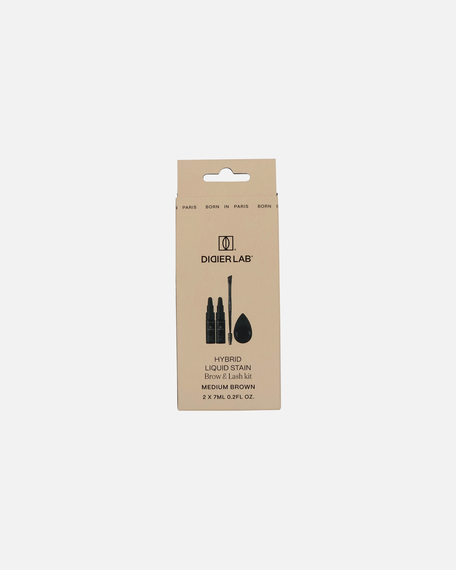 Antakių makiažo rinkinys UnisexDidier LabHybrid Liquid Stain Brow&Lash KitMedium Brown