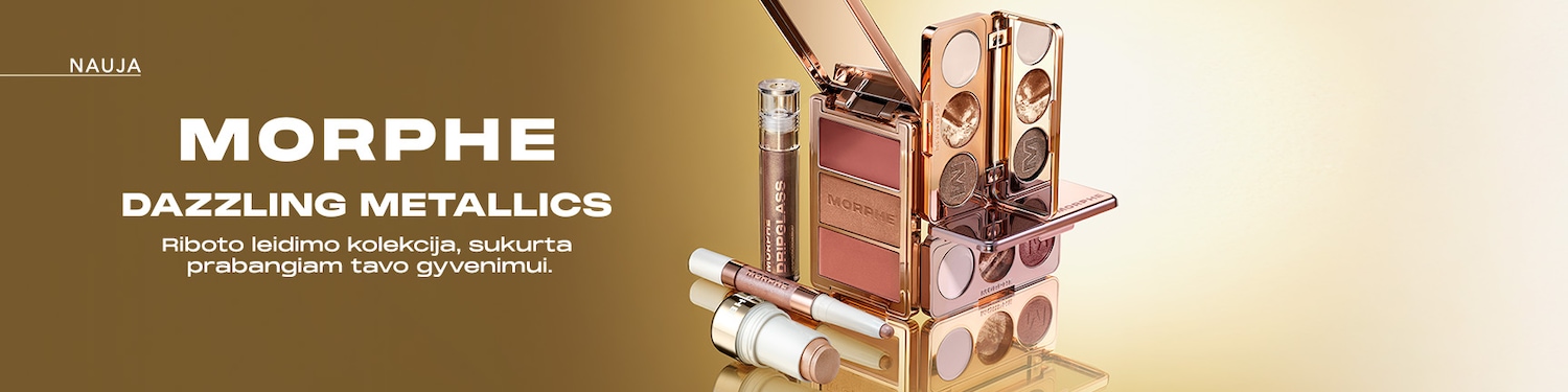 Nauja Morphe Dazzling Metallics riboto leidimo kolekcija sukurta prabangiam gyvenimui.