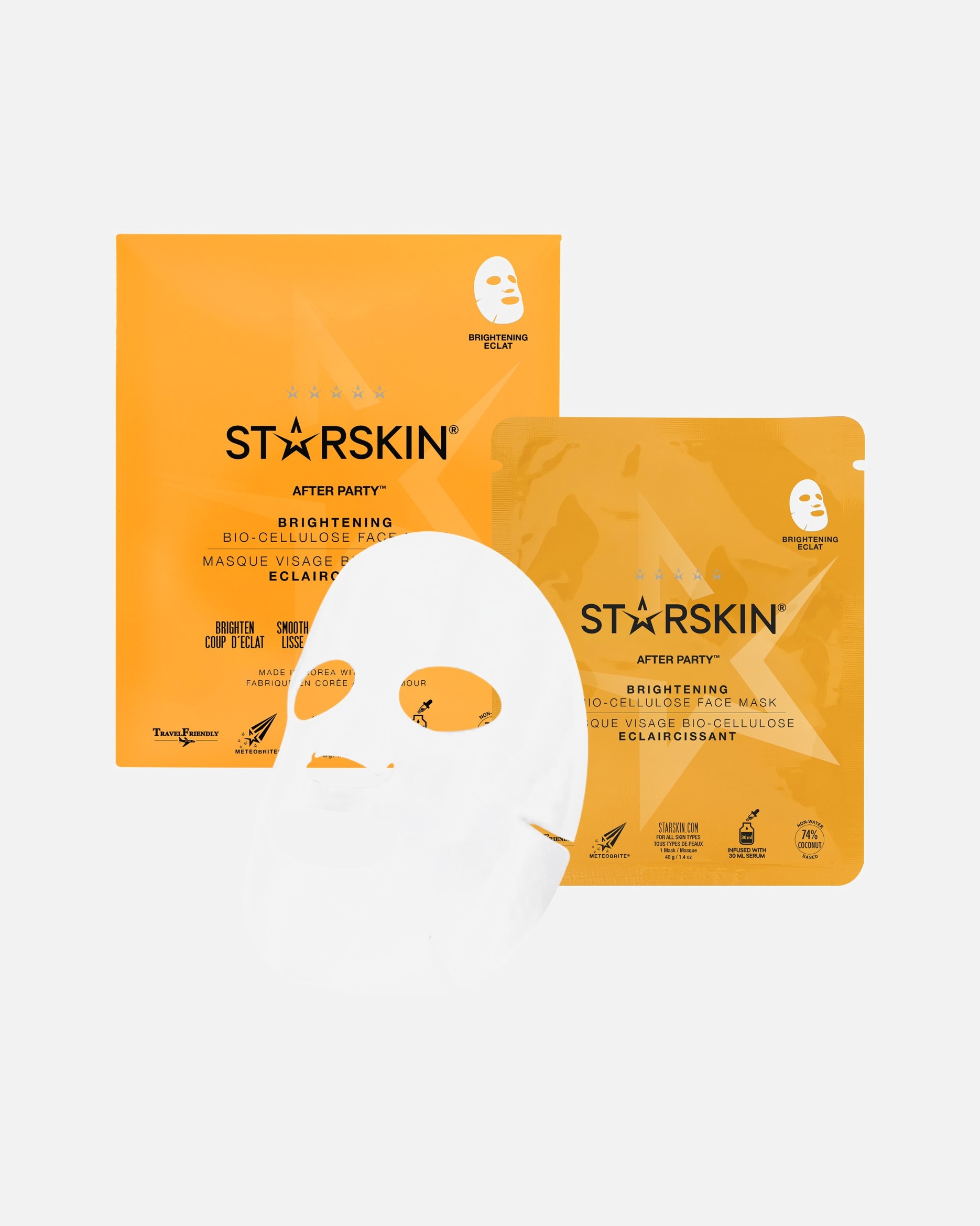 Lakštinė veido kaukė UnisexSTARSKIN ®After Party™ Brightening Bio-Cellulose Face Mask1 vnt.