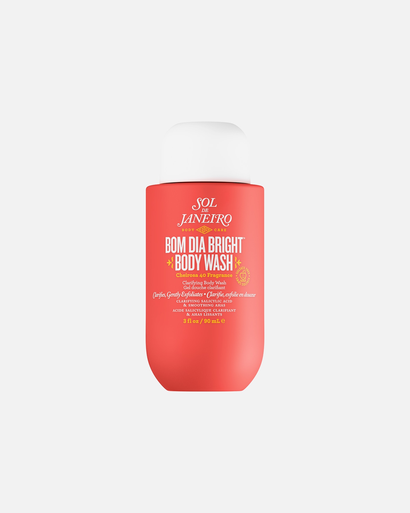 Kūno prausimosi želė MoterimsSol de JaneiroBom DiaBright™ Clarifying AHA BHA Body Wash90 ml