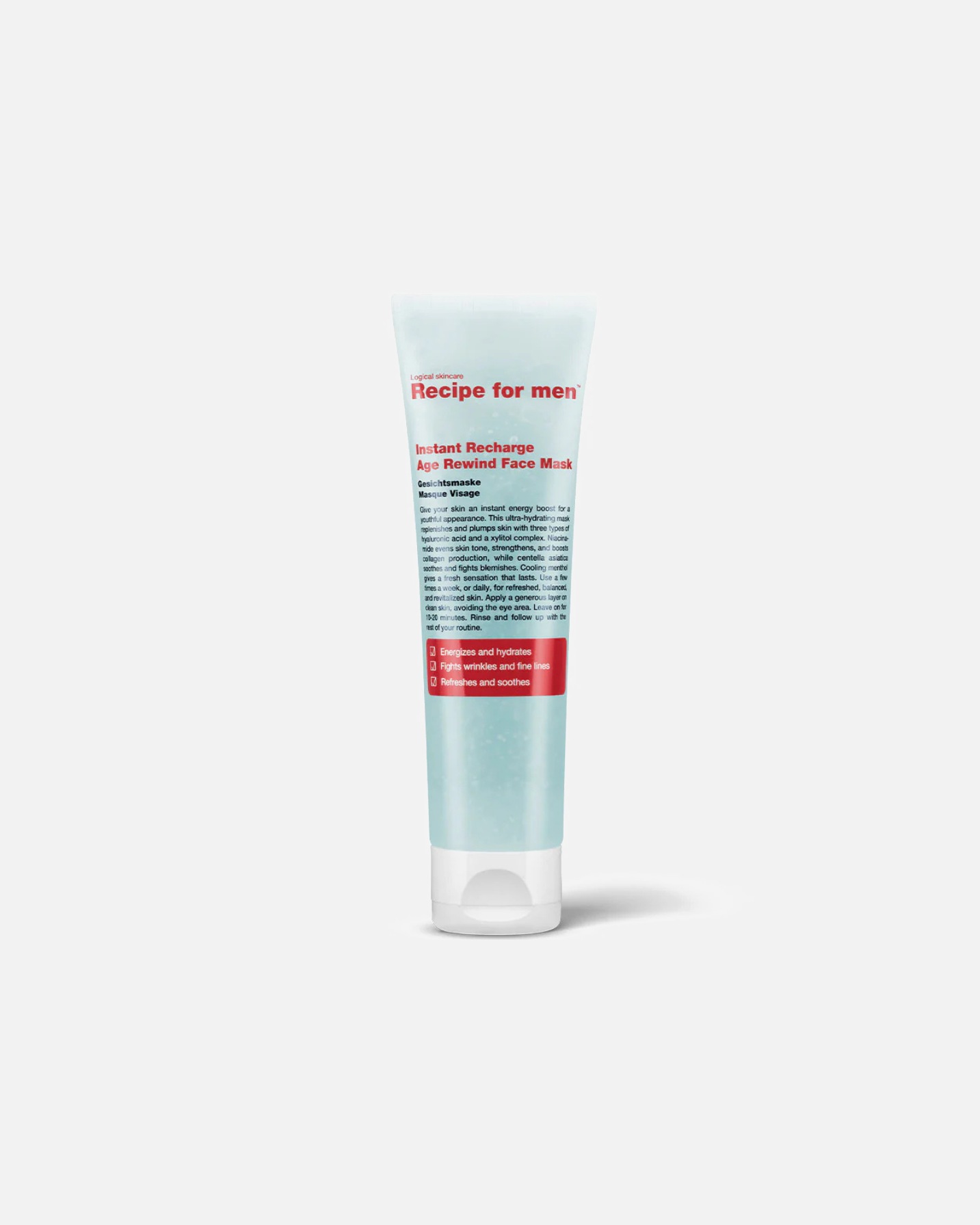 Veido kaukė nuo raukšlių UnisexRecipe for menINSTANT RECHARGE AGE REWIND FACE MASK100 ml