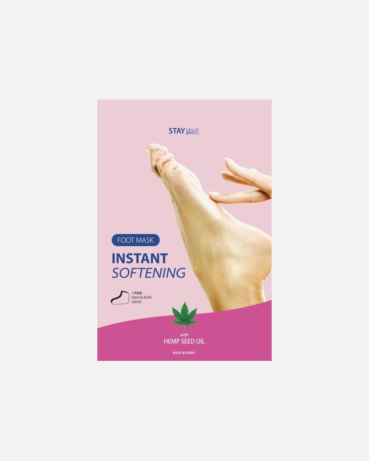 Pėdų priežiūros rinkinys UnisexStay WellInstant Softening Foot Mask Hemp Seed Oil1 vnt.