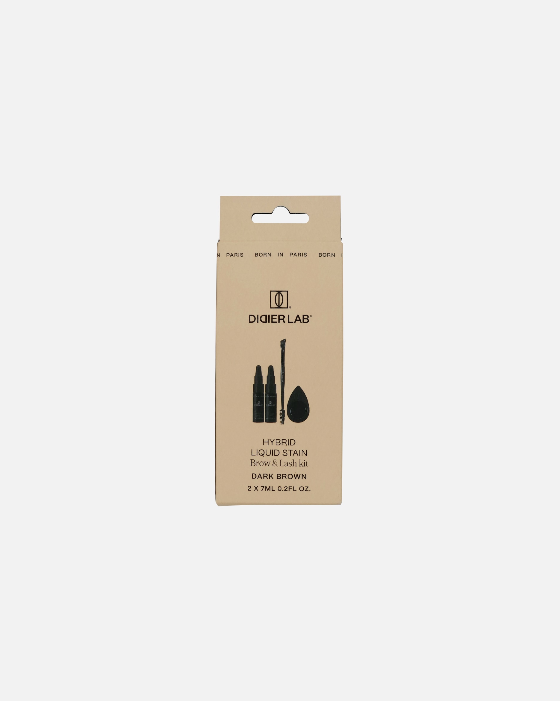 Antakių makiažo rinkinys UnisexDidier LabHybrid Liquid Stain Brow&Lash KitDark Brown