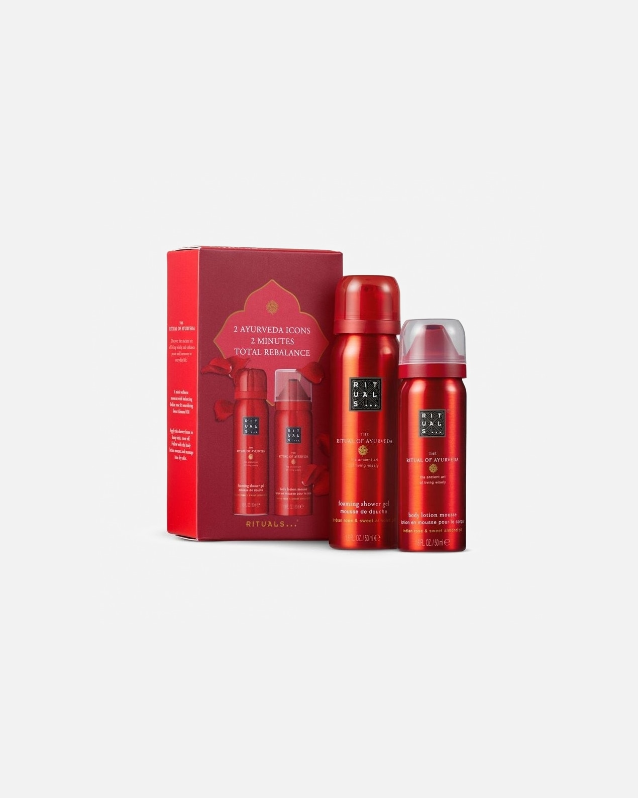 Perkant RITUALS produktų už 39 € ir daugiau - DOVANA RITUALS THE RITUALS OF AYURVEDA miniatiūrų rinkinys.