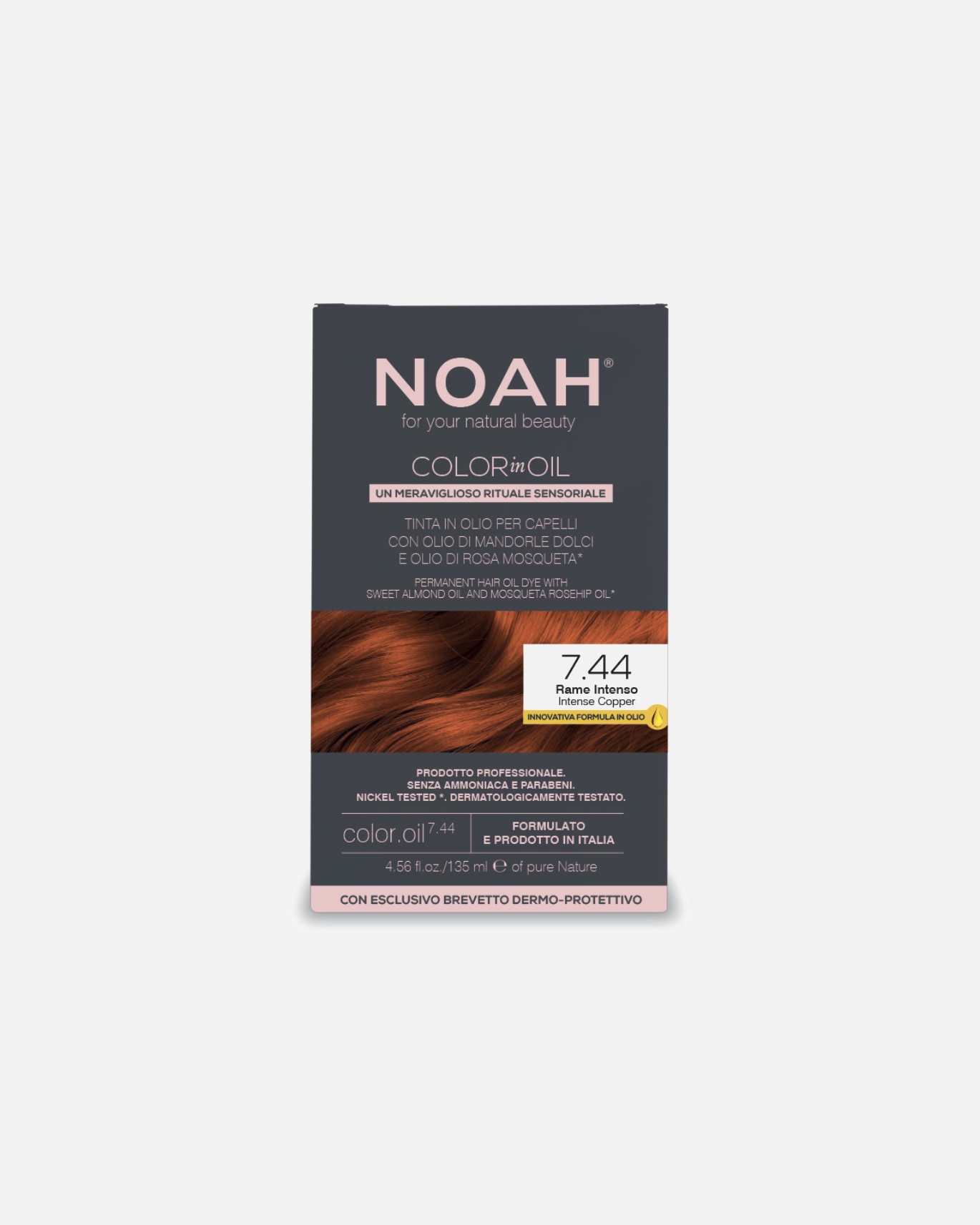 Plaukų dažai UnisexNoah7.44 Color In Oil Intense Copper135 ml