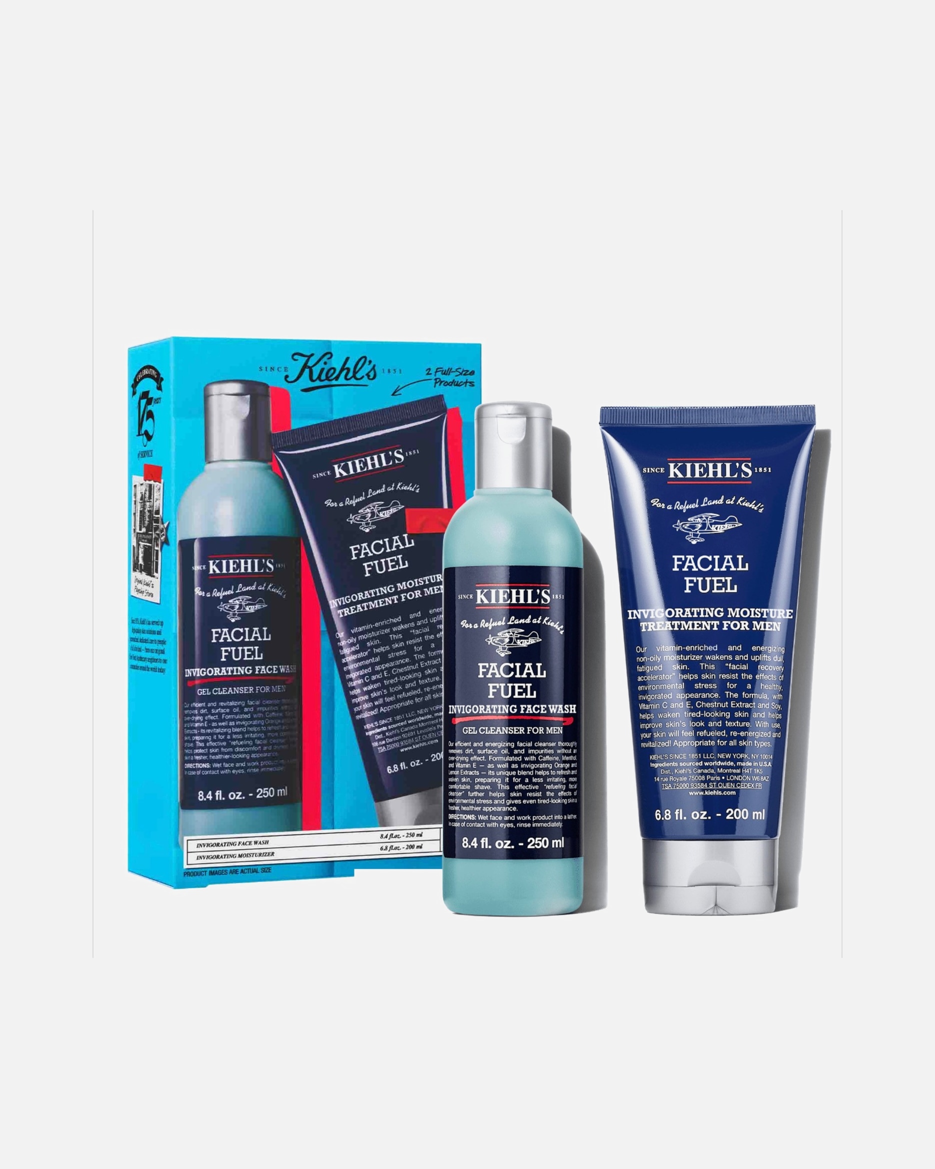 Valomųjų veido priemonių rinkinys VyramsKiehl’sFacial FuelThe Classic Gentleman Set1 vnt.