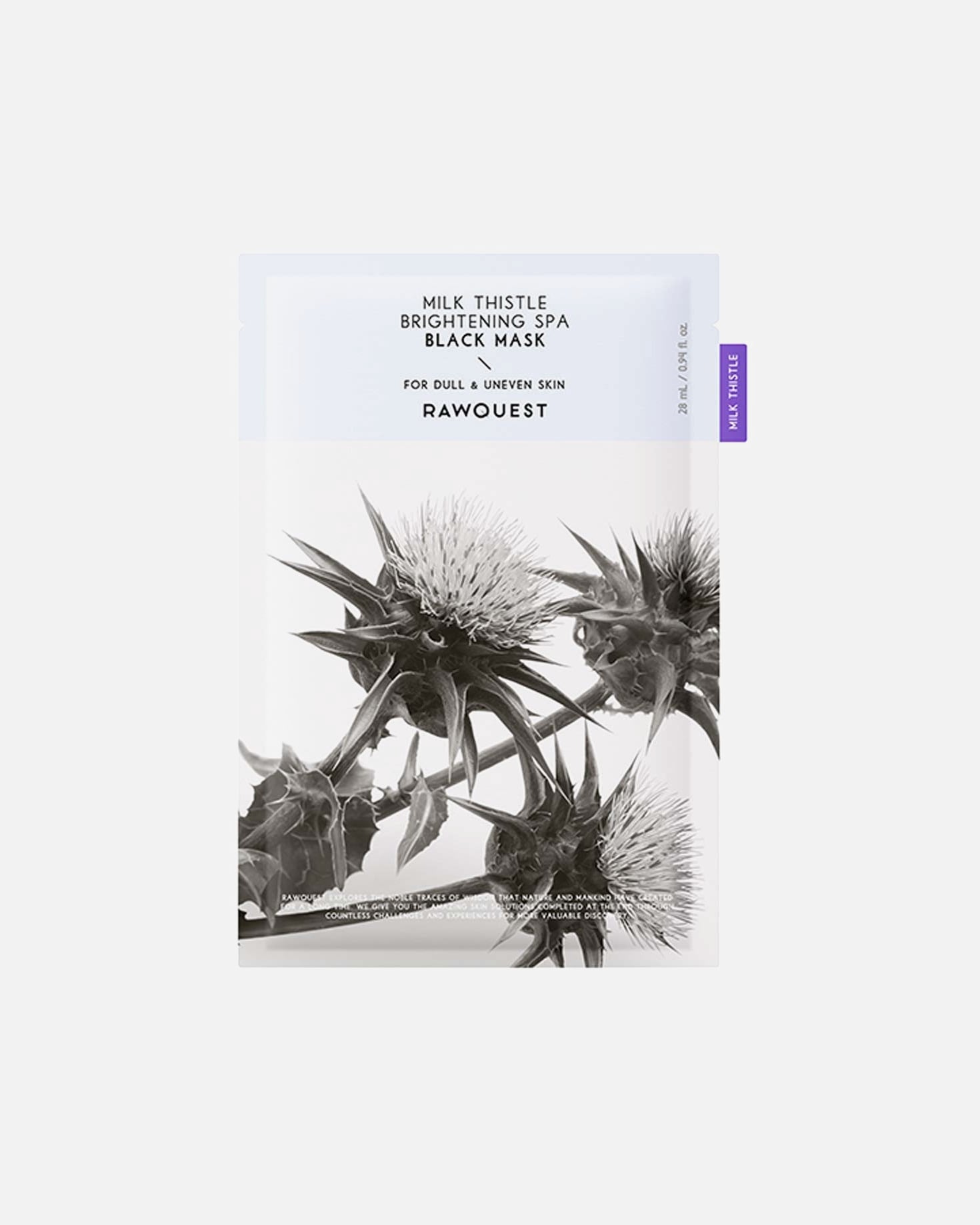 Lakštinė veido kaukė UnisexRawquestMilk Thistle Brightening SPA Black Mask1 vnt.