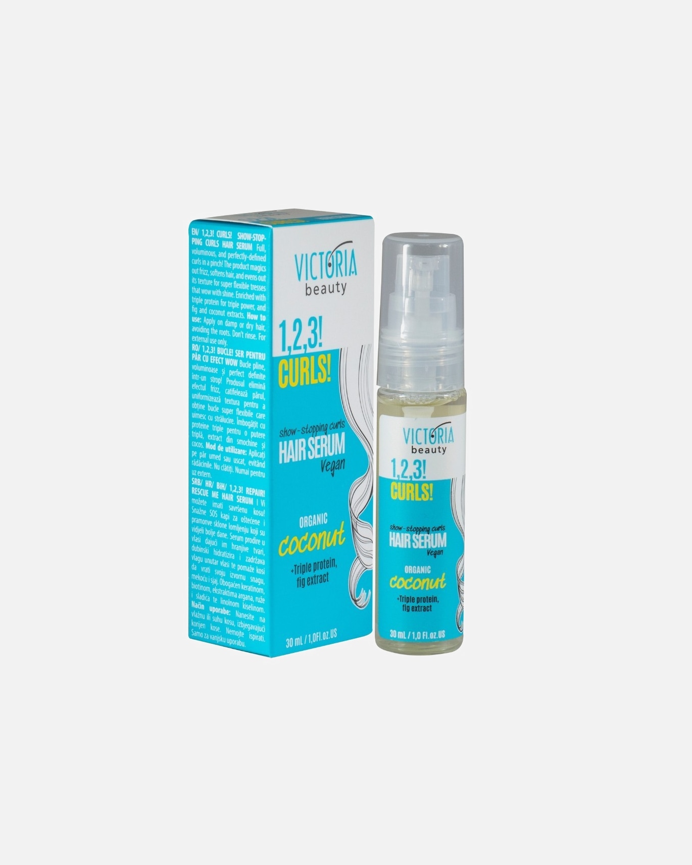 Plaukų fluidas UnisexVICTORIA BEAUTYDefault Brand Line1,2,3! Curls! Serum for Curly Hair30 ml