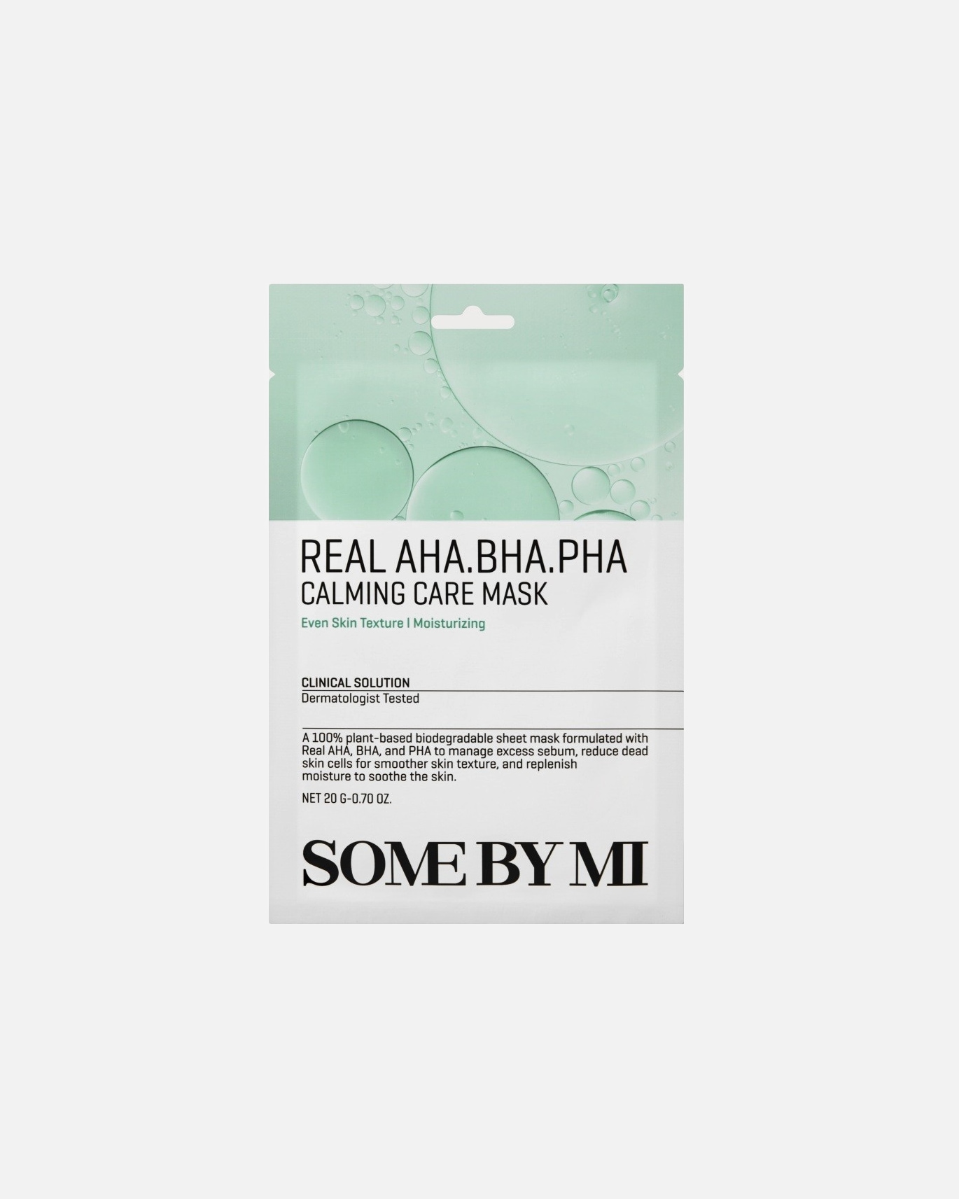 Lakštinė veido kaukė UnisexSOME BY MIReal AHA-BHA-PHA Calming Care Mask1 vnt.