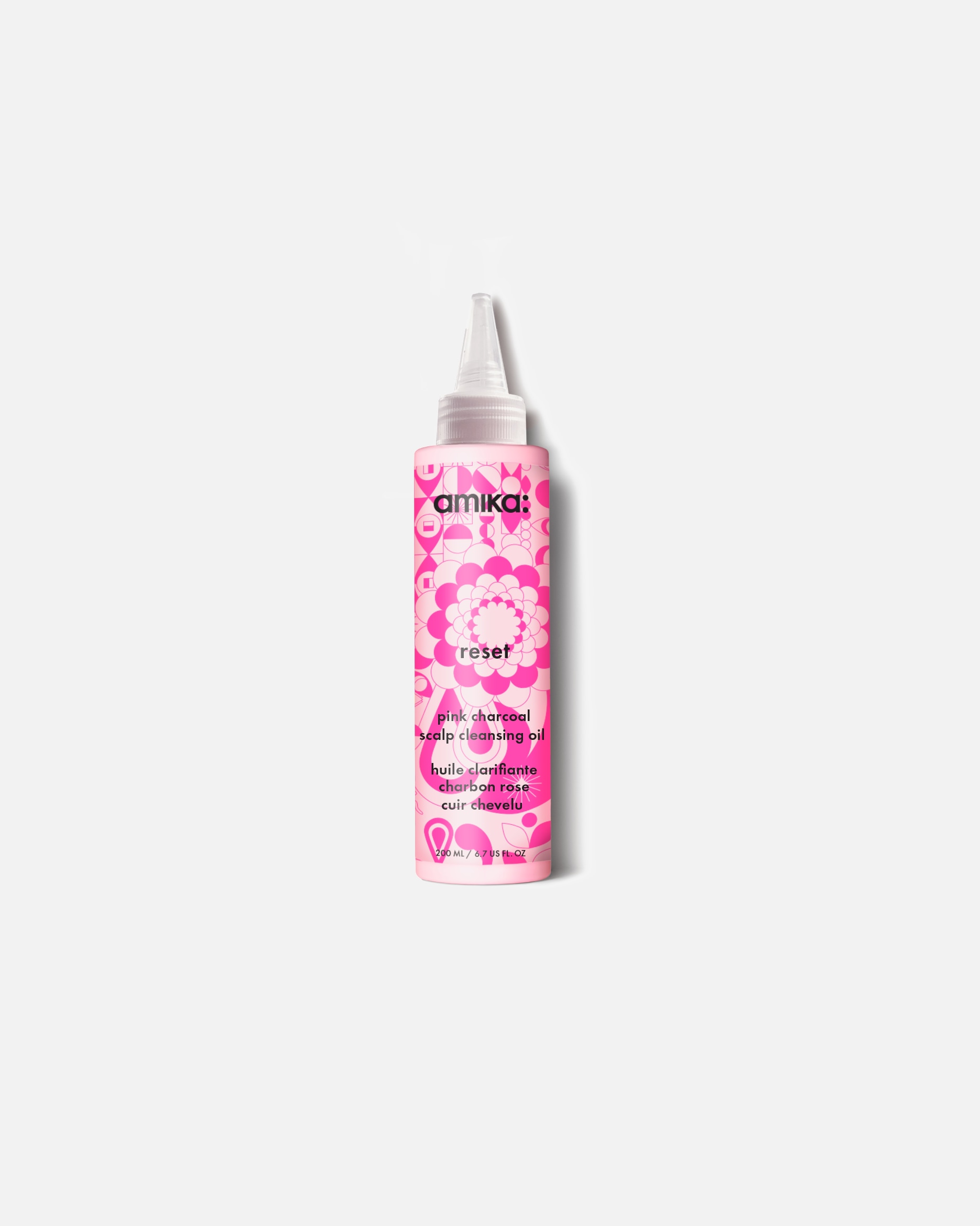 Galvos odos priežiūra UnisexAmikaDetoxReset Pink Charcoal Scalp Cleansing Oil200 ml