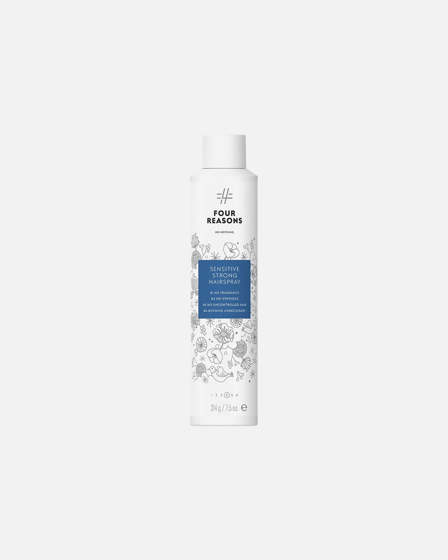 Plaukų lakas MoterimsFour ReasonsNo NothingSensitive Strong Hairspray300 ml