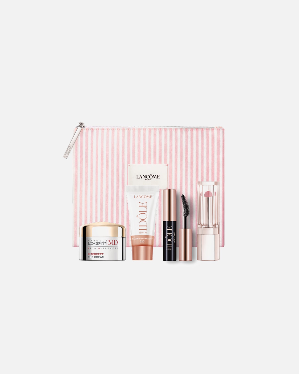 Perkant LANCÔME produktų už 129 € ir daugiau - DOVANA LANCÔME kosmetinė ir miniatiūrų rinkinys.