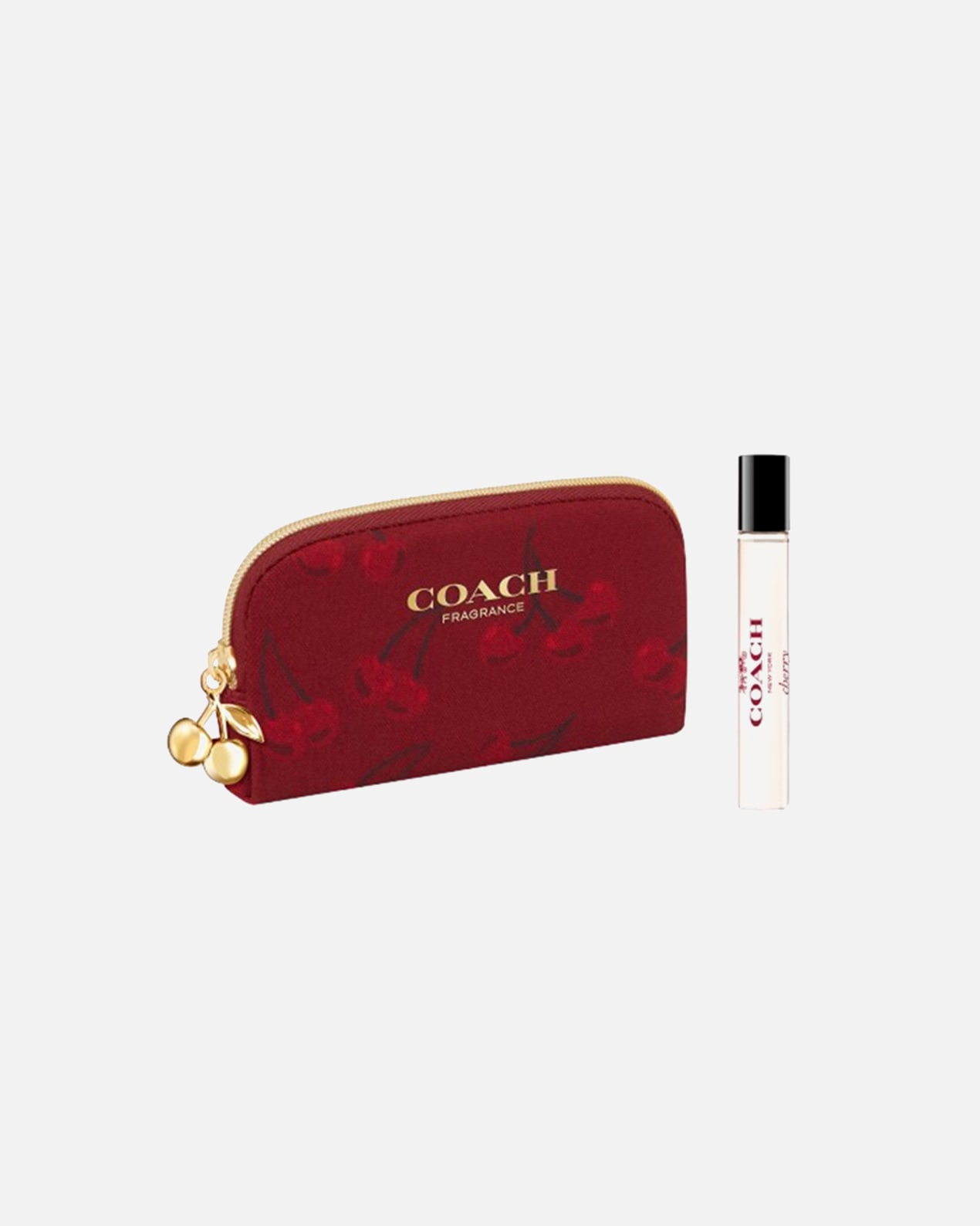 Perkant COACH CHERRY aromatą- DOVANA COACH kosmetikos krepšys ir kvepalai (7.5 ml).