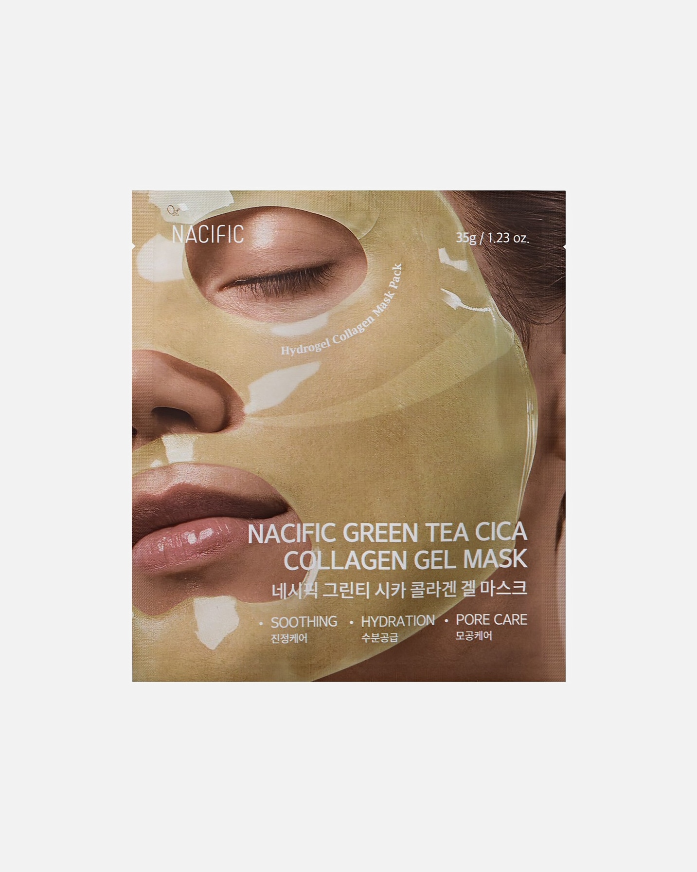 Drėkinamoji veido kaukė UnisexNacificGreen Tea Cica Collagen Gel Mask35 g