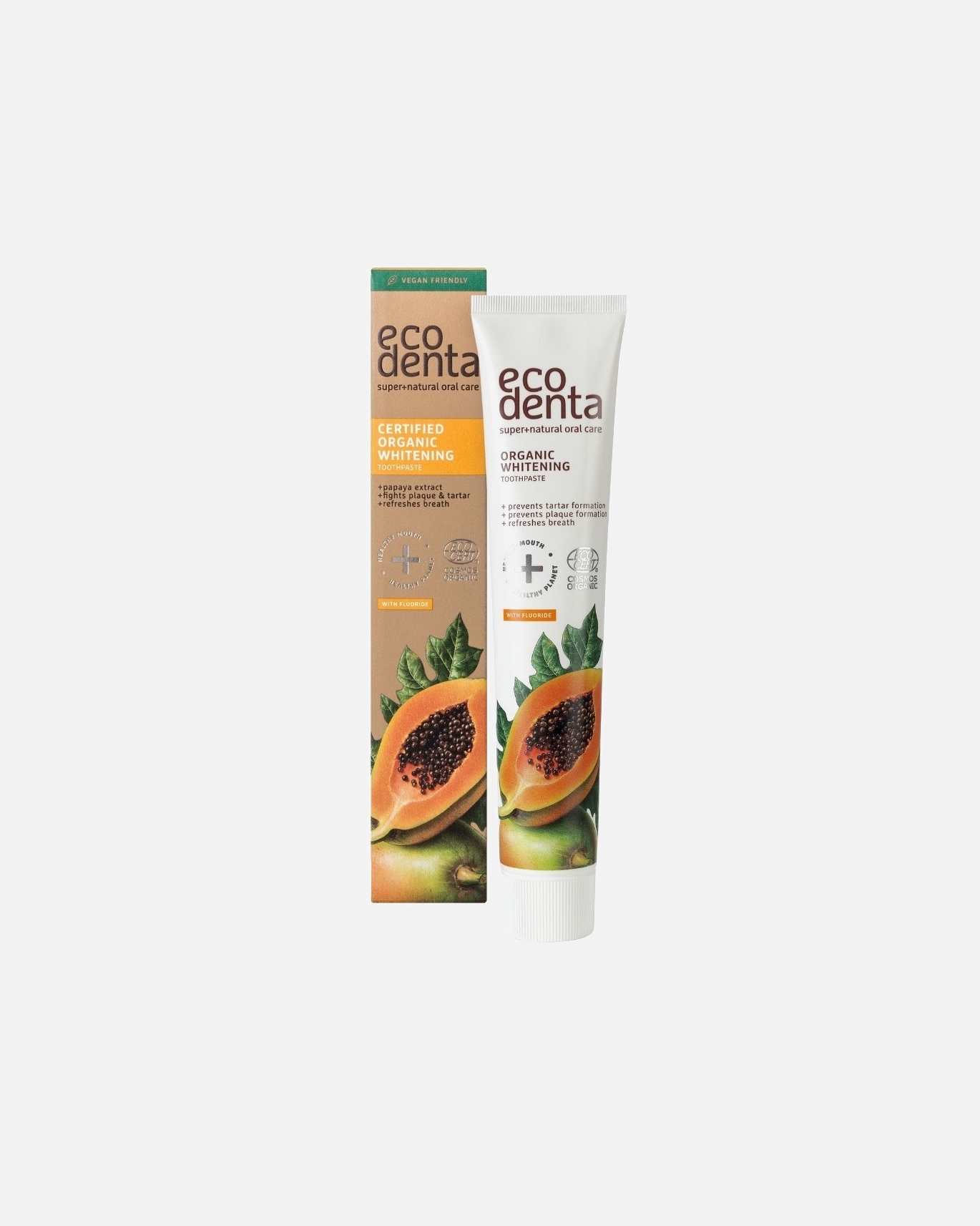Kūno prausimosi želė UnisexecodentaCertified Organic Whitening Toothpaste With Papaya Extract75 ml