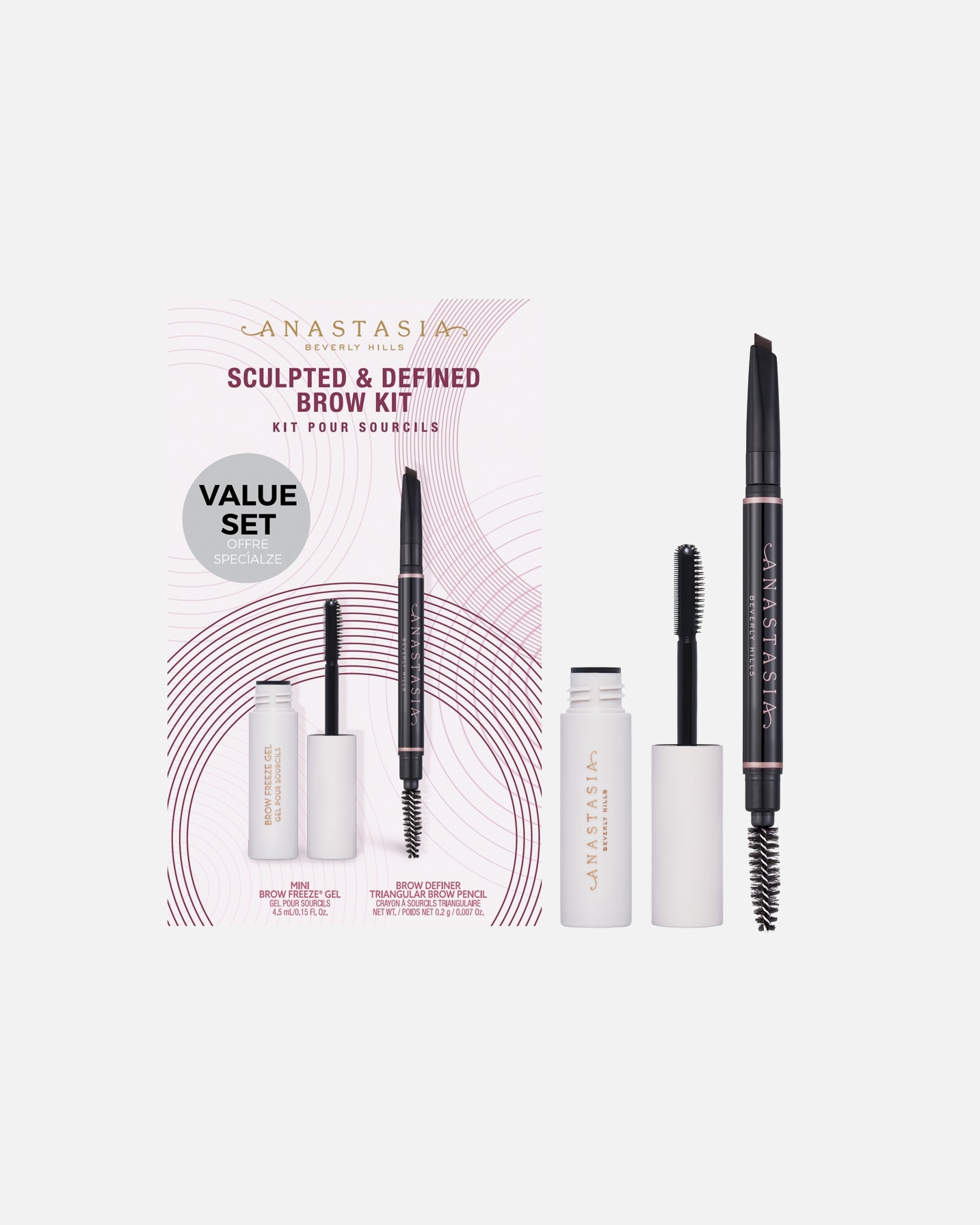 Veido makiažo rinkinys UnisexAnastasia Beverly HillsSculpted & Defined Brow KitMedium Brown