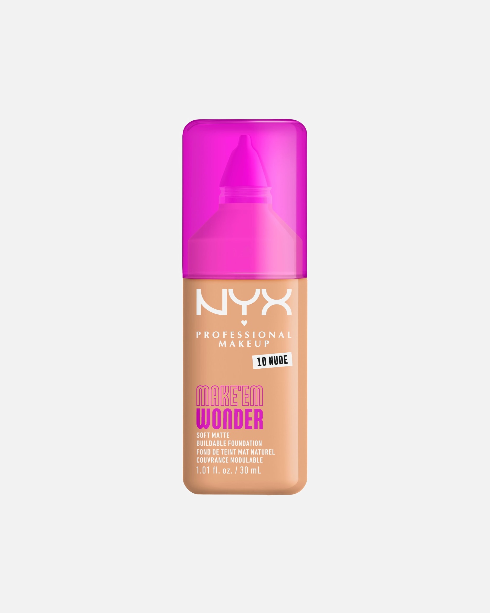 Makiažo pagrindas MoterimsNYX Professional MakeupEM WONDER 24H SOFT MATTE FOUNDATION10 - NUDE