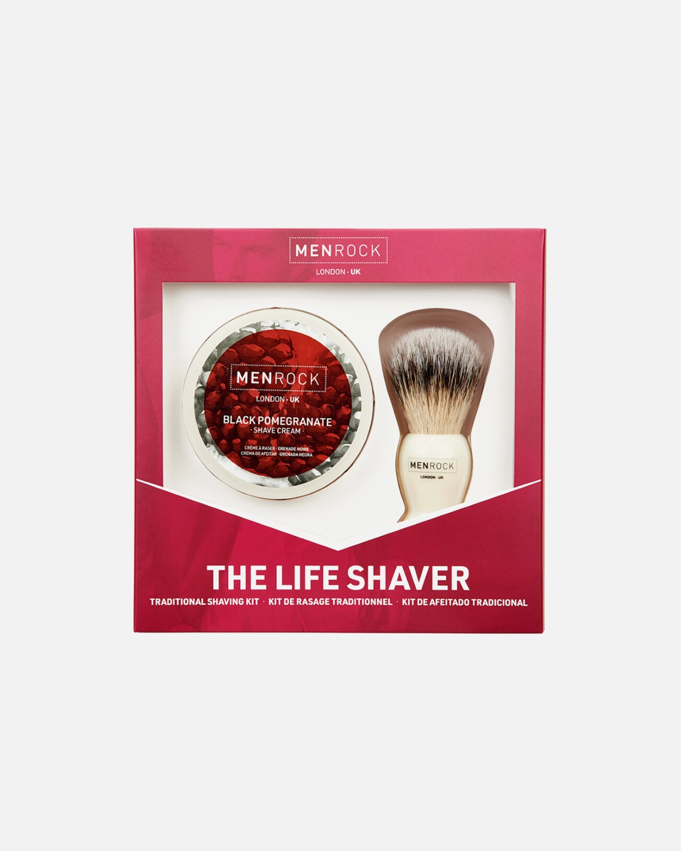 Skutimosi želė UnisexMENROCKThe Life Shaver Black Pomegranate Essential Shaving Kit1 vnt.
